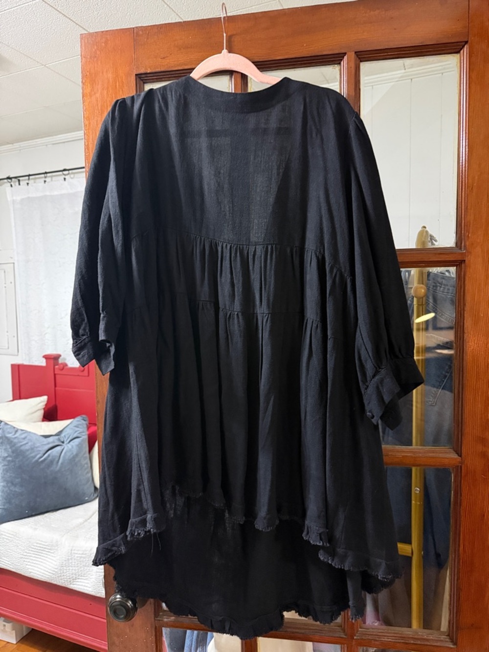 Umgee Black Tiered Babydoll Tunic Top